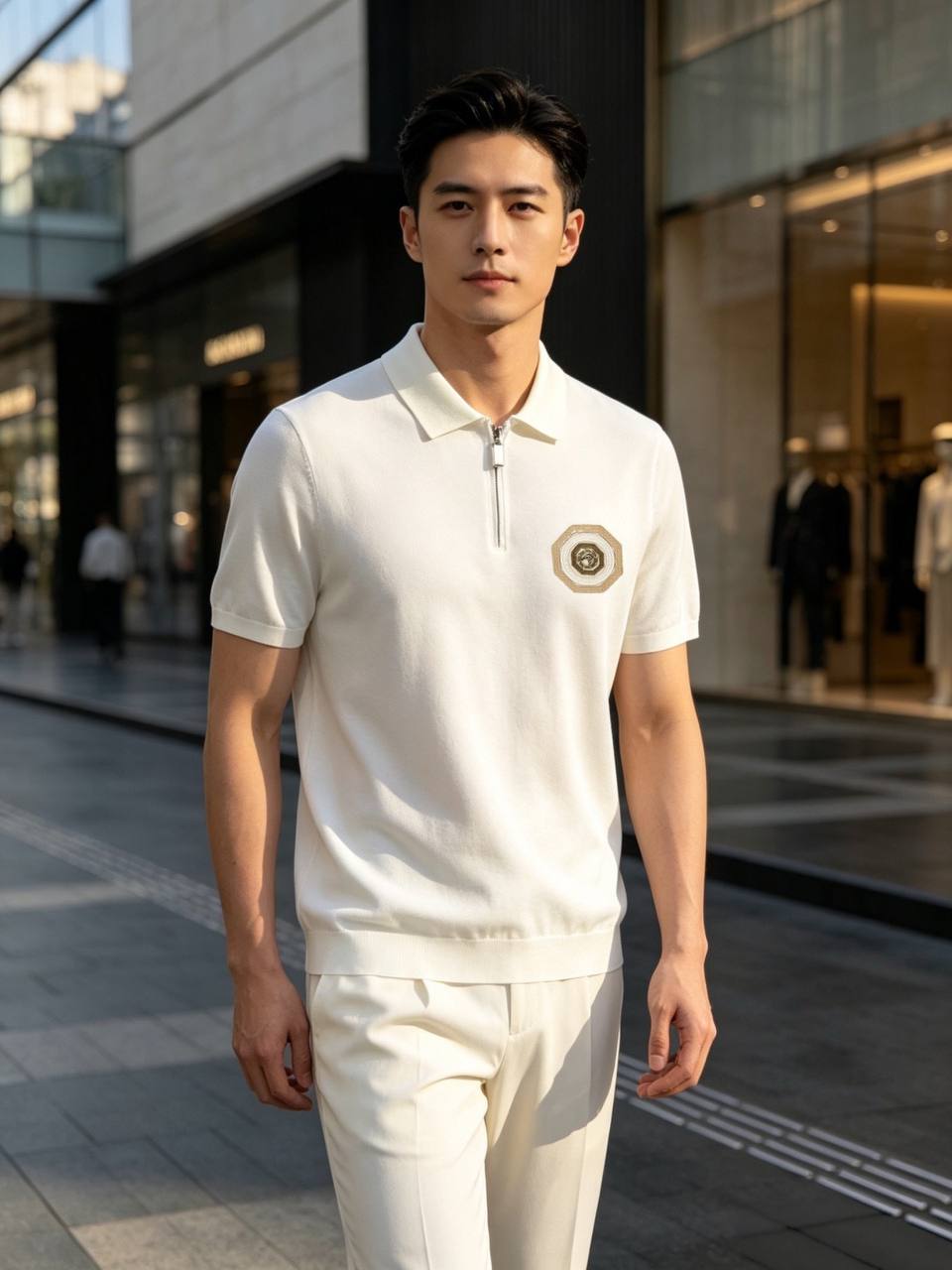 Stefano Ricci luxury white polo shirt