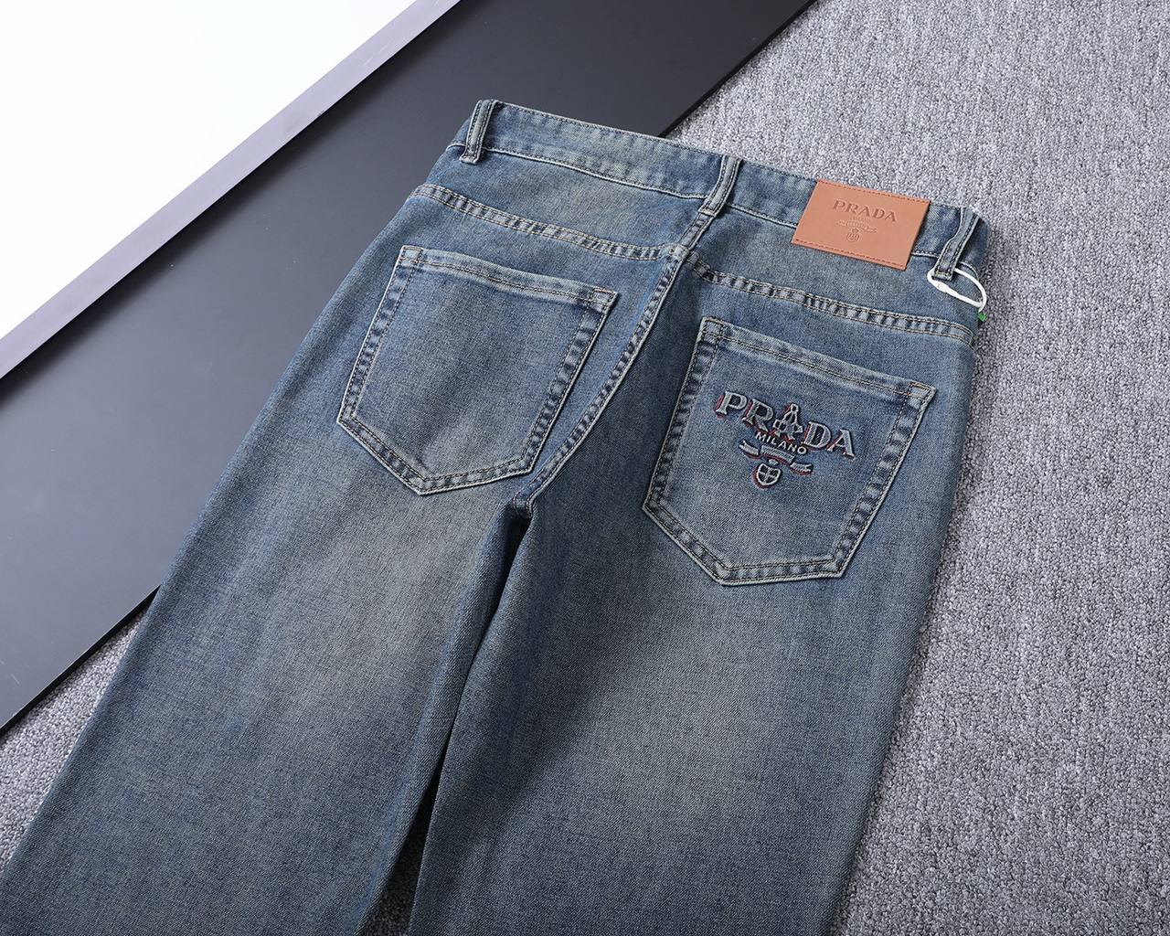 Prada Milano Light Wash Denim Jeans – Classic Straight Fit | Premium Men's Jeans