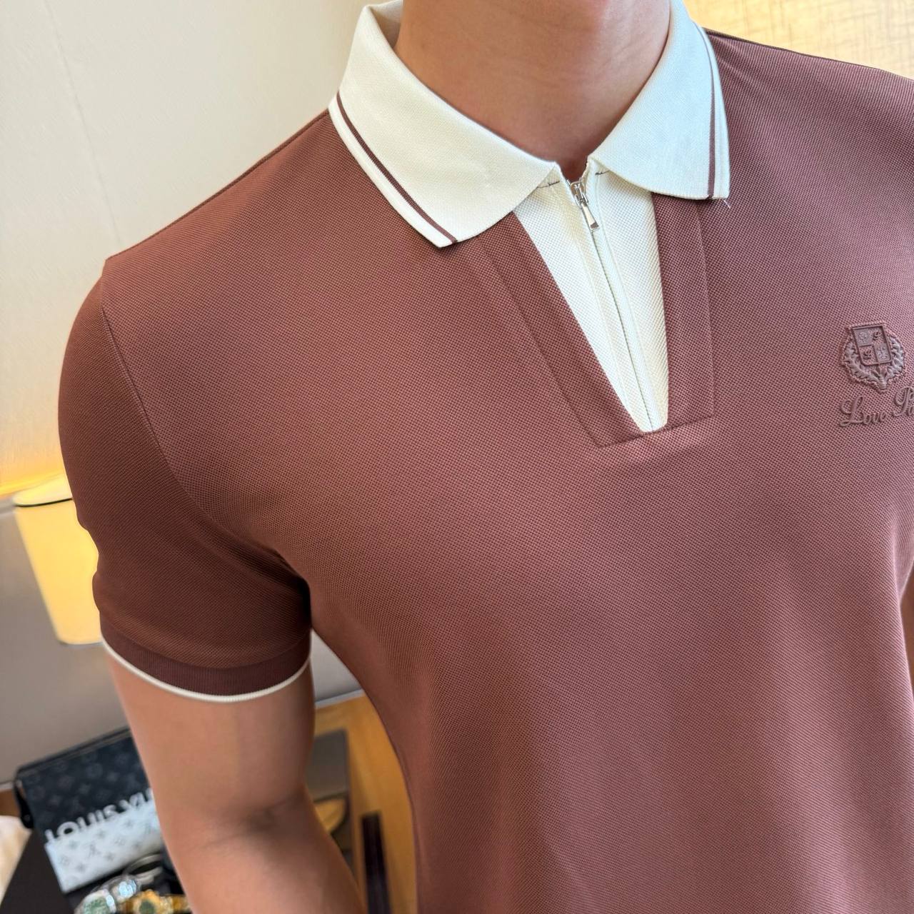 Loro Piana Contrast Collar Polo – Refined Casual Luxury