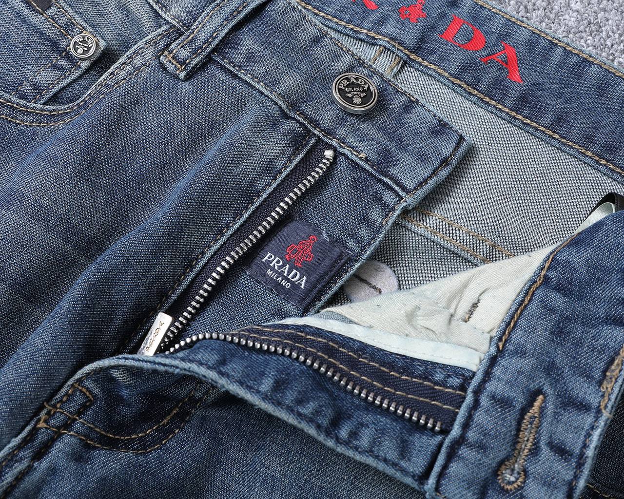 Prada Milano Light Wash Denim Jeans – Classic Straight Fit | Premium Men's Jeans