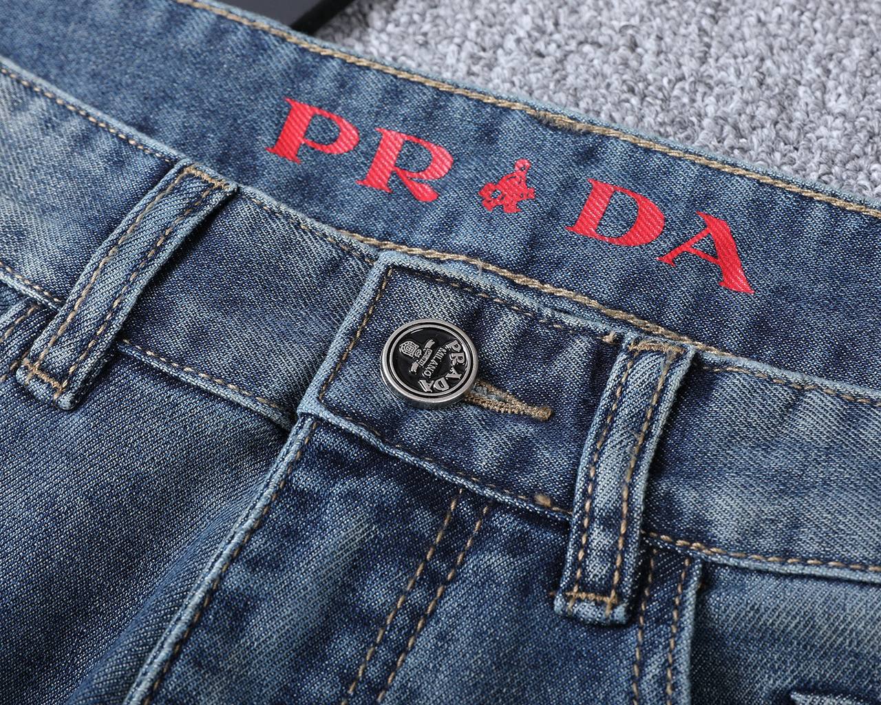 Prada Milano Light Wash Denim Jeans – Classic Straight Fit | Premium Men's Jeans