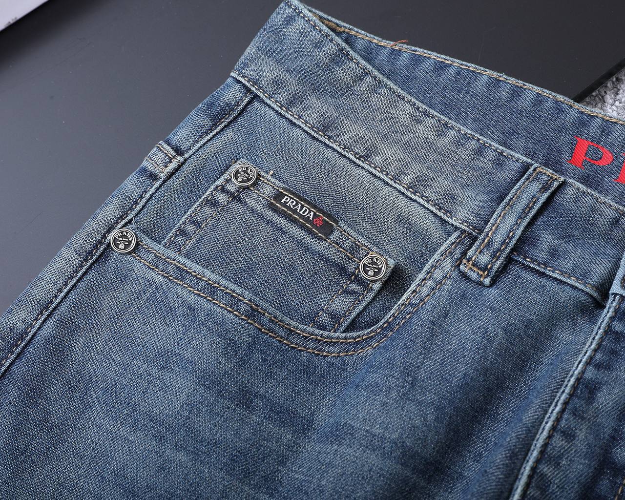 Prada Milano Light Wash Denim Jeans – Classic Straight Fit | Premium Men's Jeans