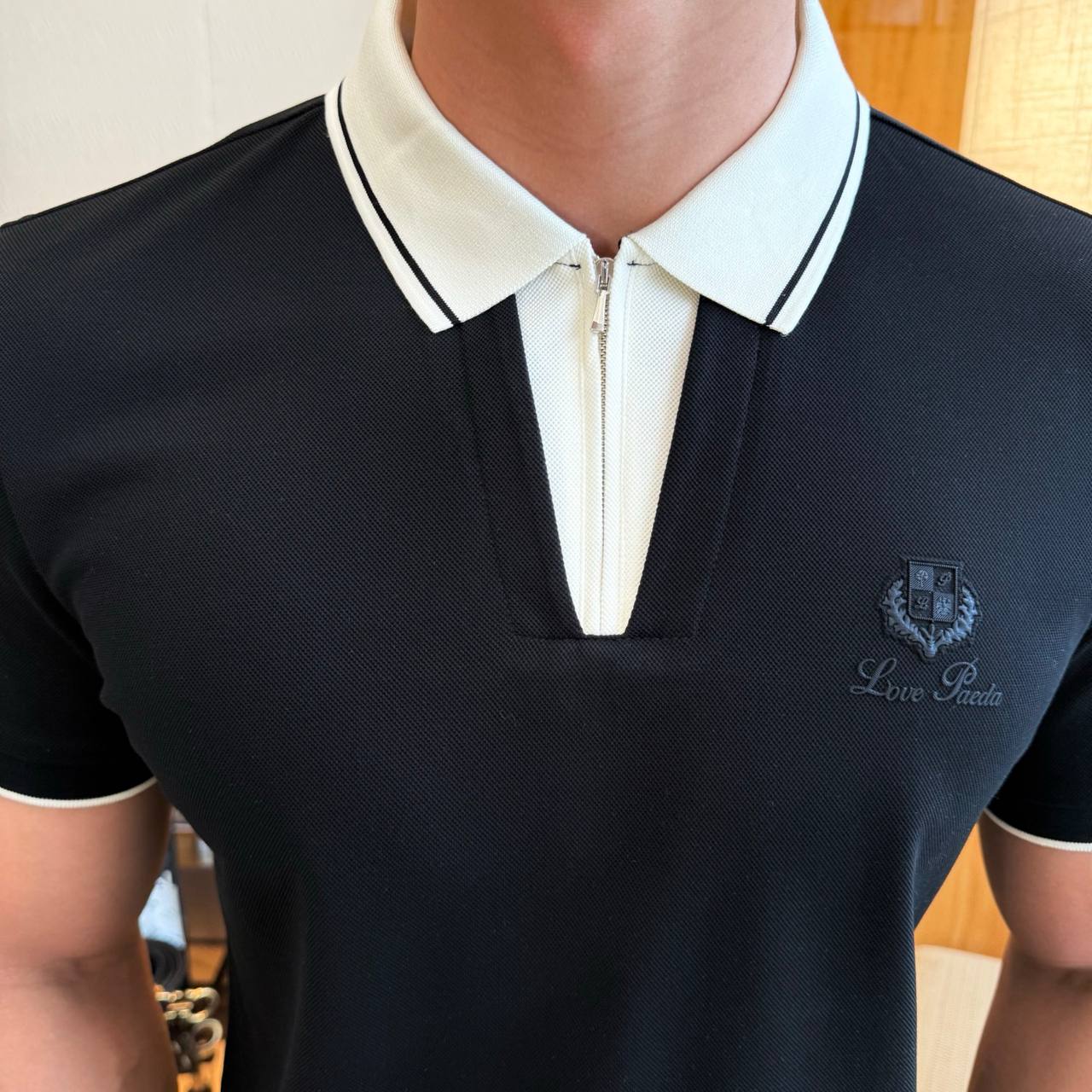 Loro Piana Contrast Collar Polo – Refined Casual Luxury