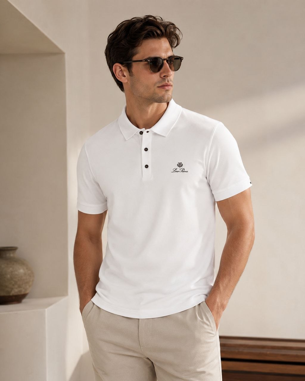 Loro Piana White Polo T-Shirt