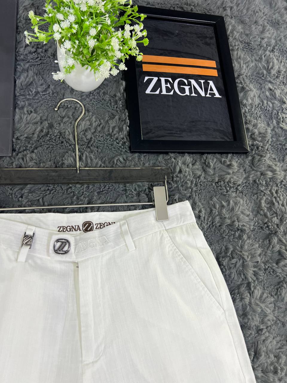 Zegna white linen trousers Luxury