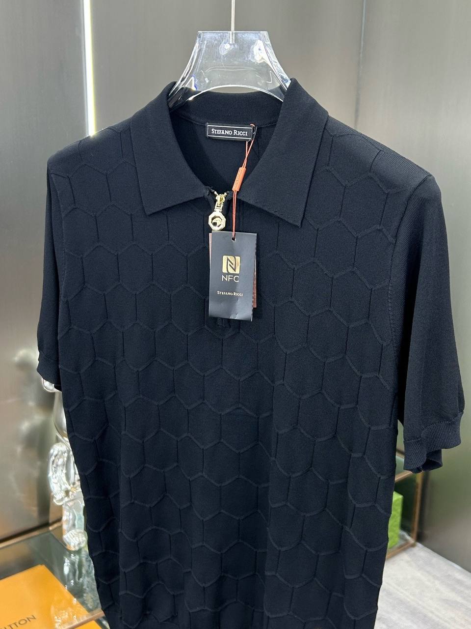 Stefano Ricci luxury black polo shirt