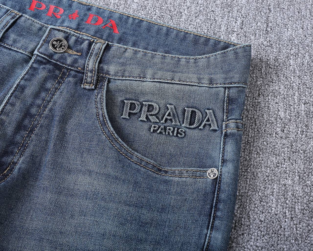 Prada Milano Light Wash Denim Jeans – Classic Straight Fit | Premium Men's Jeans