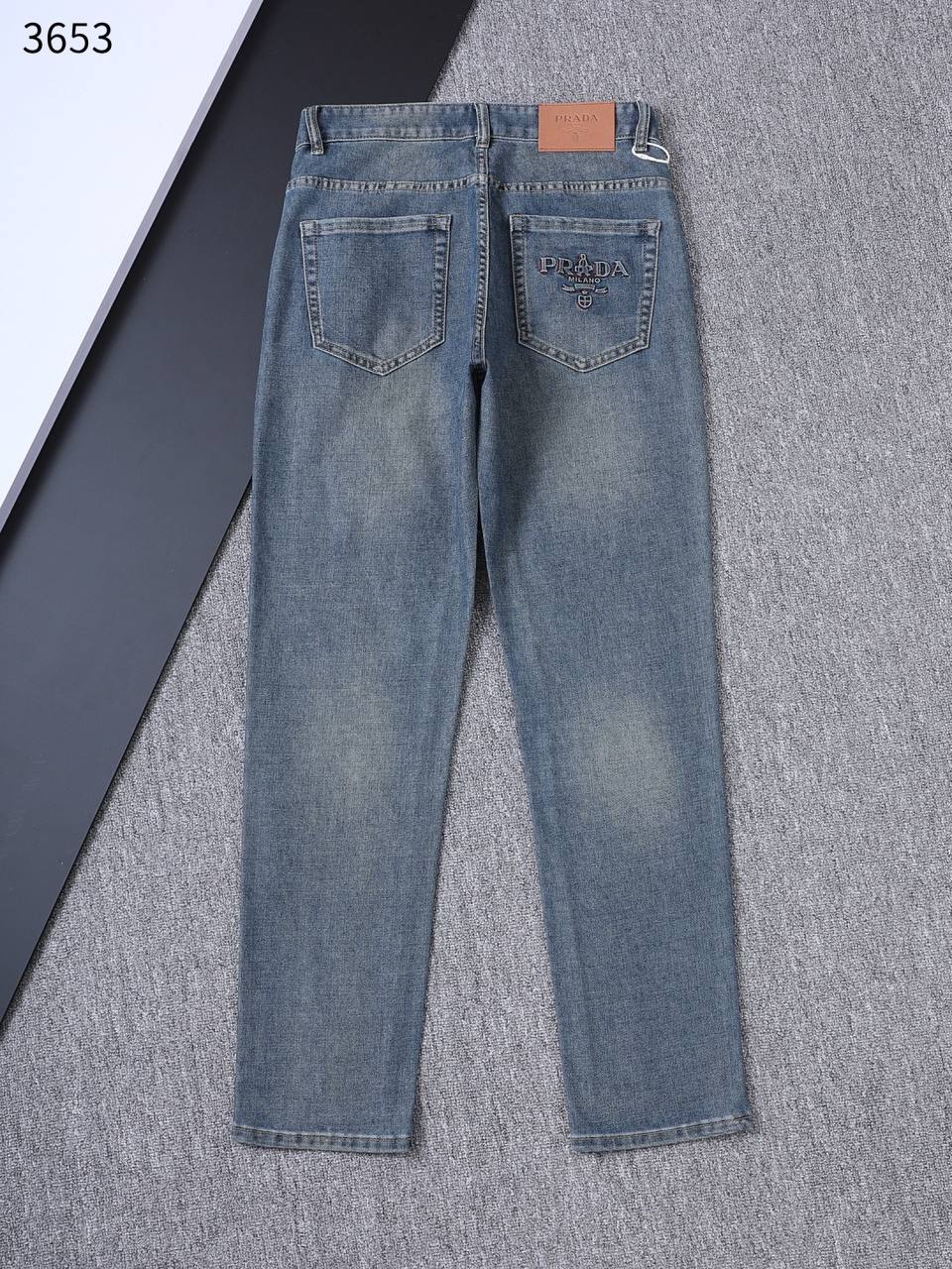 Prada Milano Light Wash Denim Jeans – Classic Straight Fit | Premium Men's Jeans