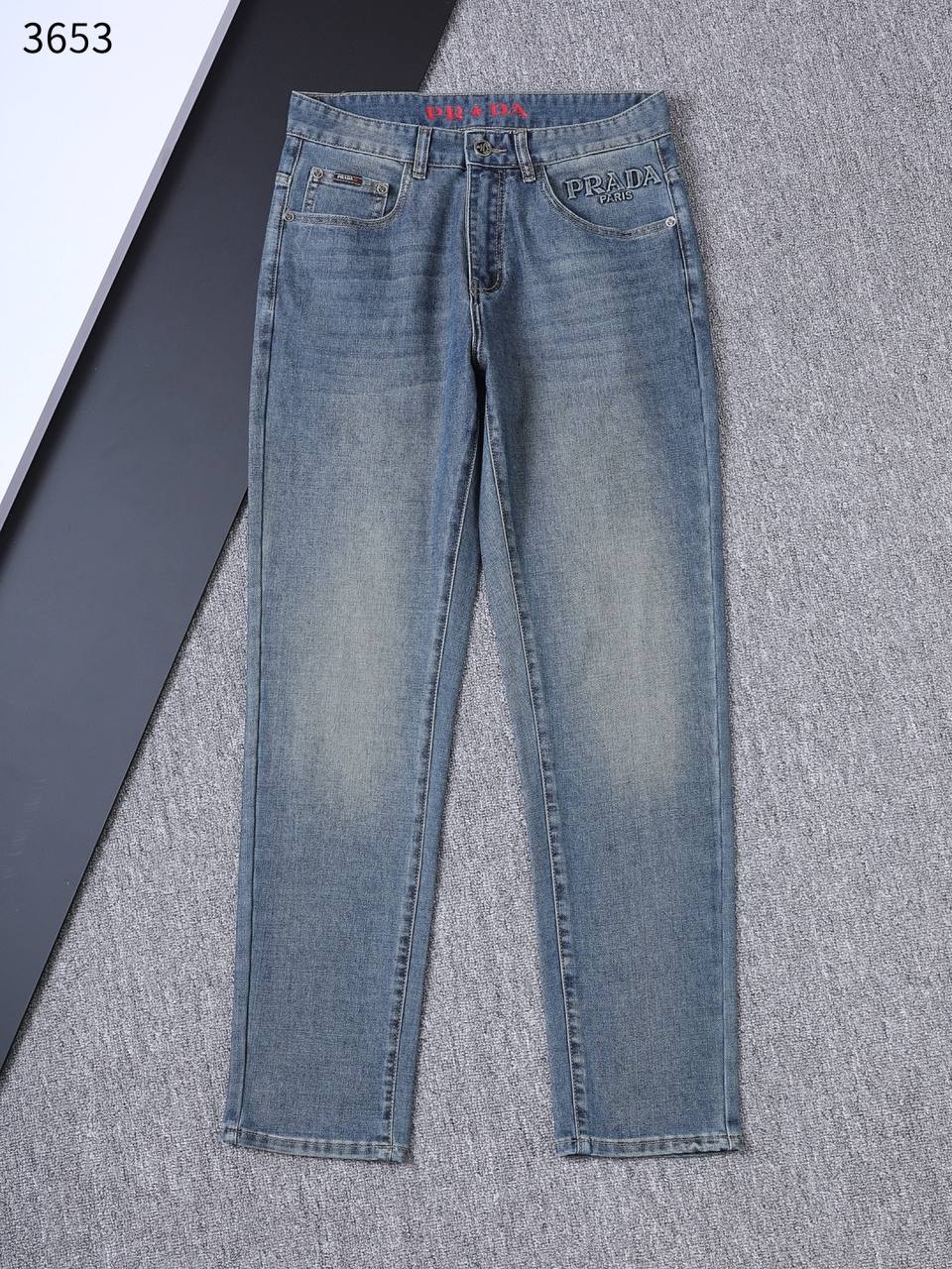 Prada Milano Light Wash Denim Jeans – Classic Straight Fit | Premium Men's Jeans