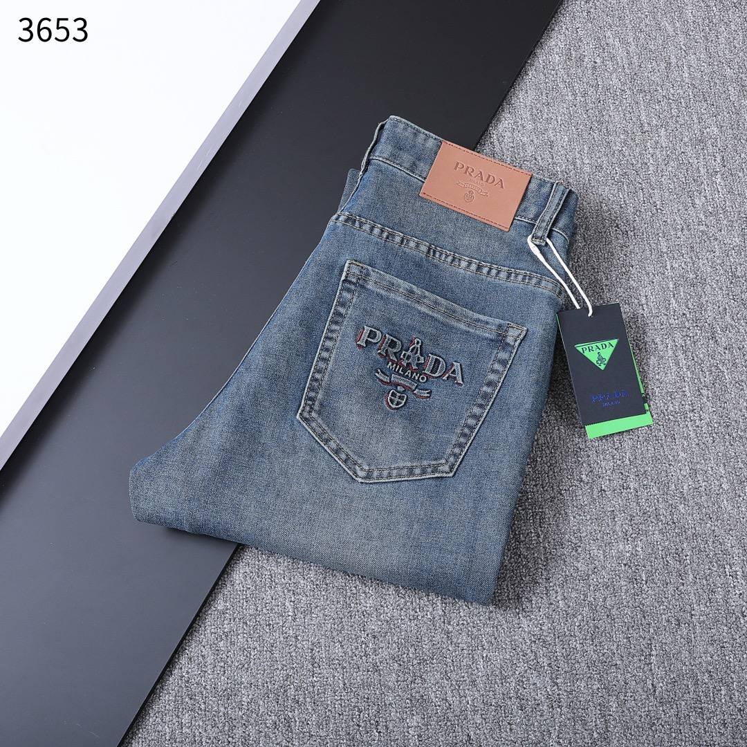 Prada Milano Light Wash Denim Jeans – Classic Straight Fit | Premium Men's Jeans