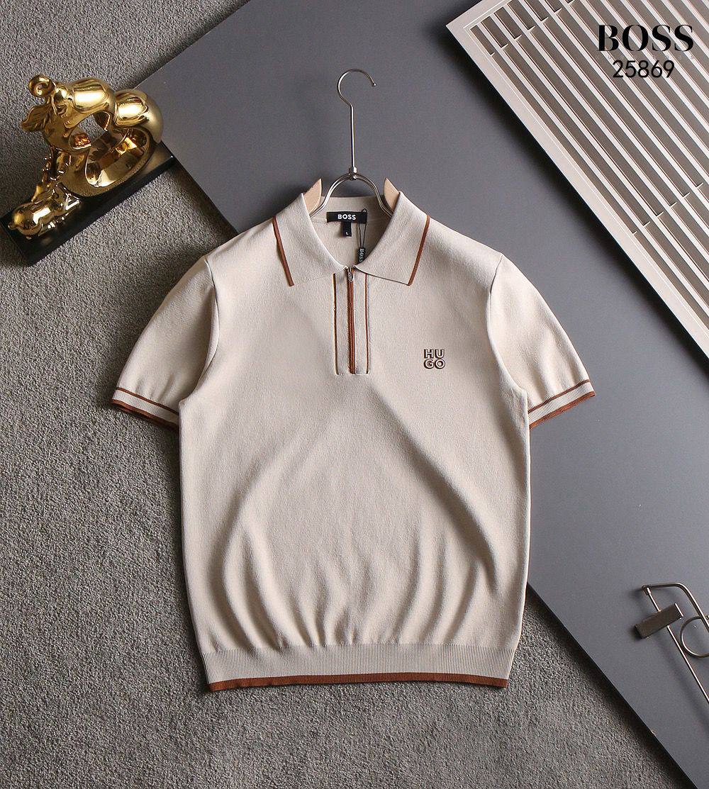 Boss Knit Polo Shirt – Beige Edition