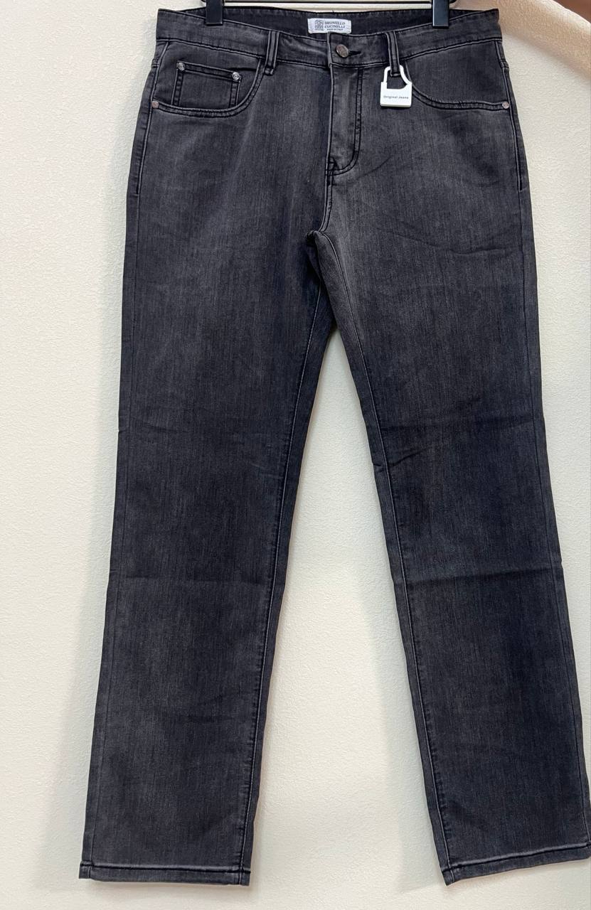 Brunello Cucinelli Washed Black Jeans – Premium Men's Slim Fit Denim