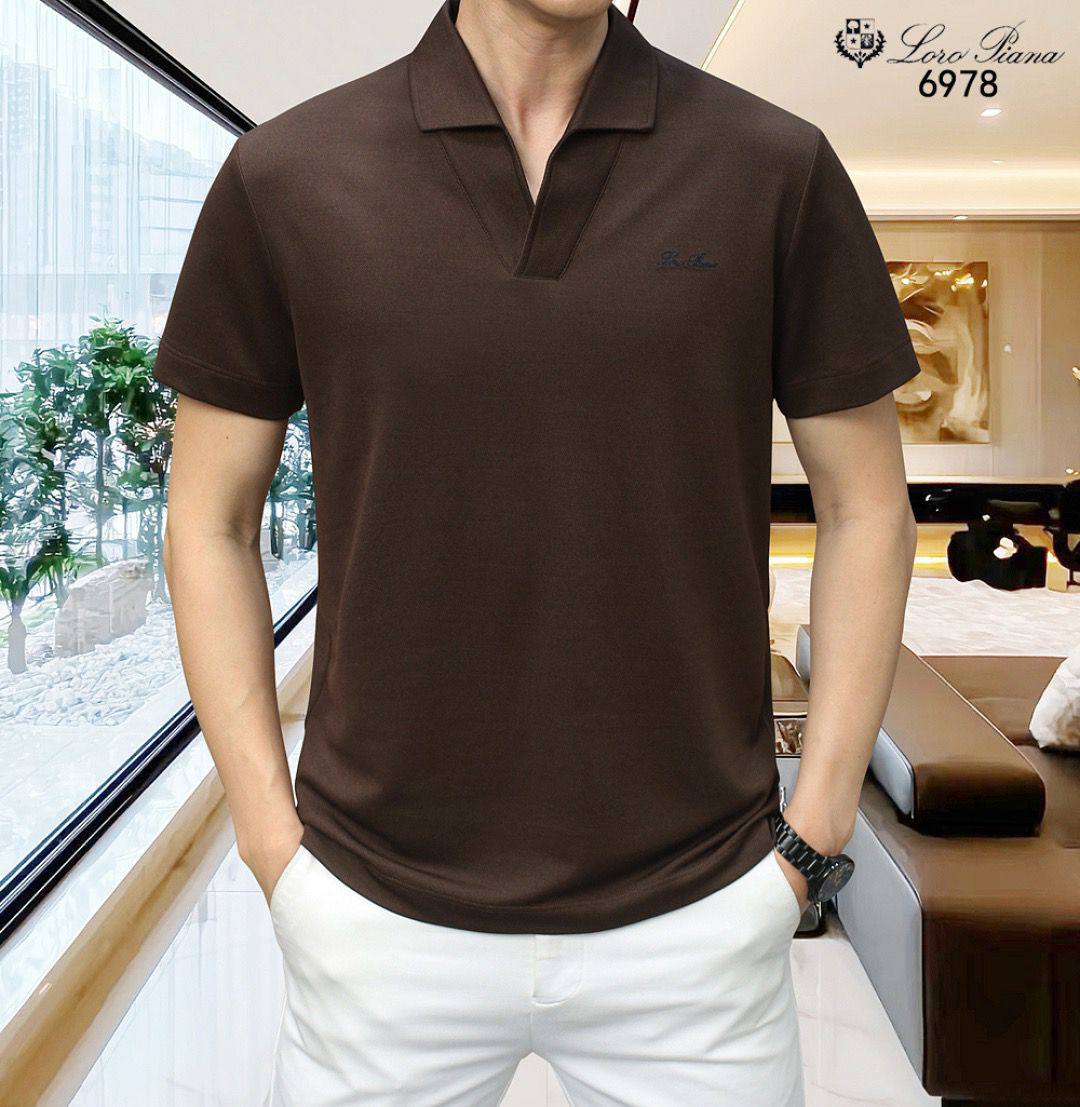 Loro Piana Open Collar Polo – Brown Edition