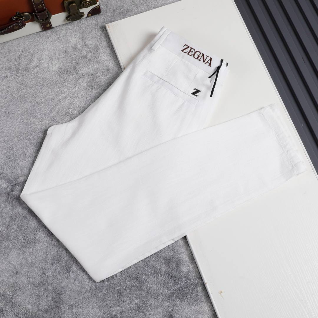 ZEGNA Luxury White Trousers