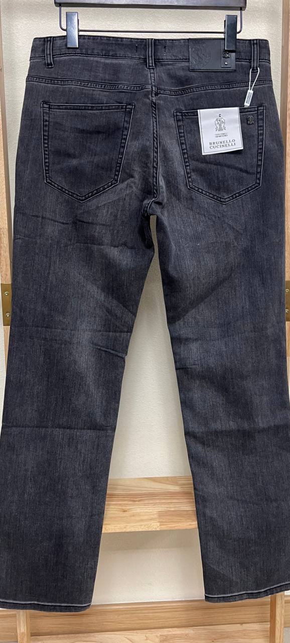 Brunello Cucinelli Washed Black Jeans – Premium Men's Slim Fit Denim