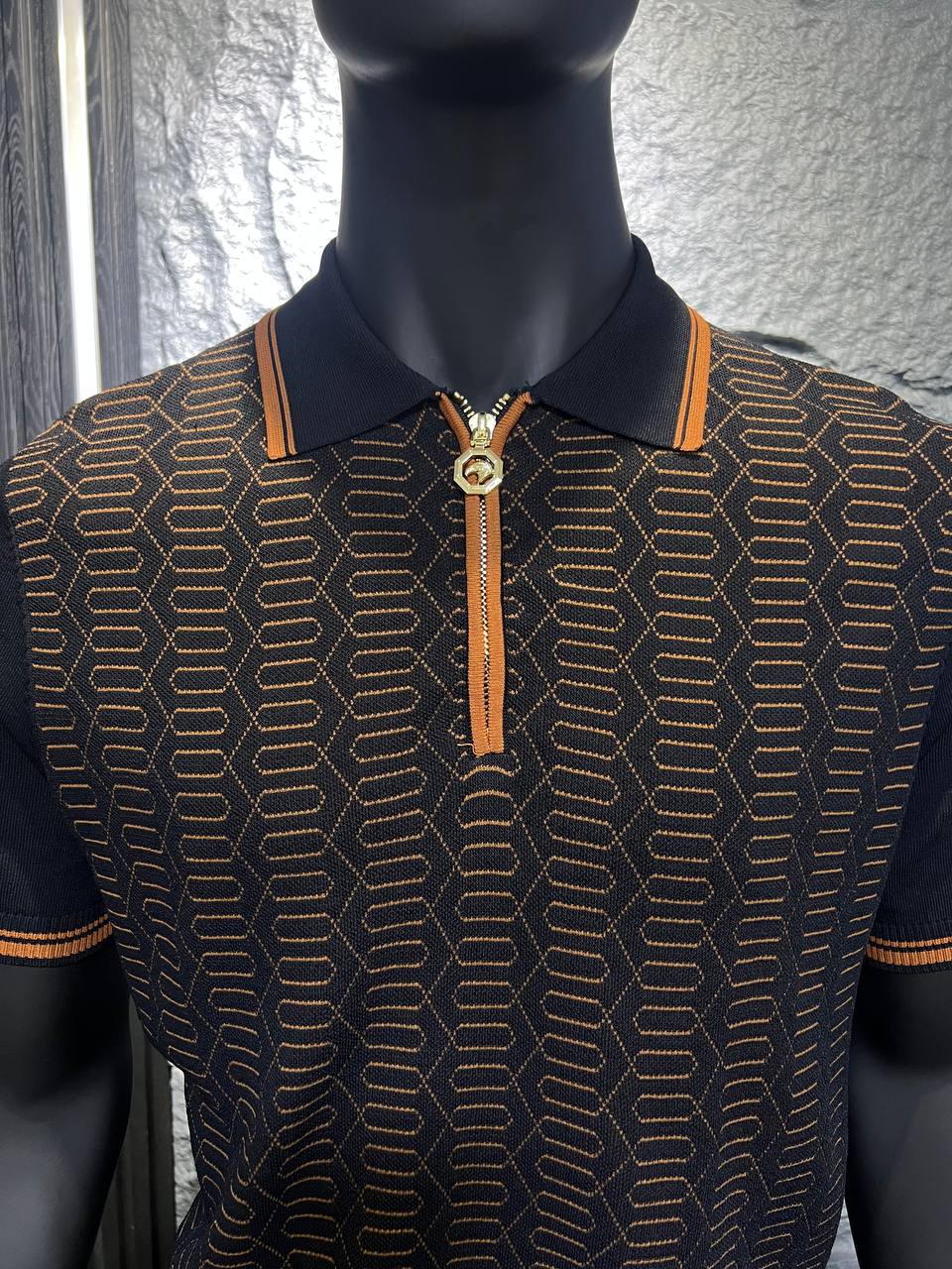STEFANO RICCI | Signature Knit Polo** **Refined Texture. Timeless Sophistication