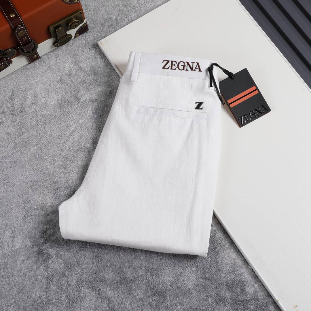 ZEGNA Luxury White Trousers