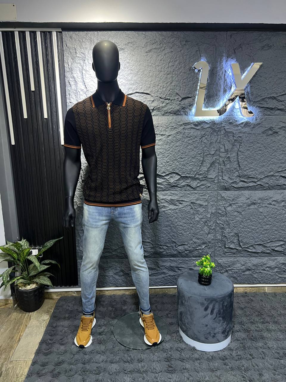 STEFANO RICCI | Signature Knit Polo** **Refined Texture. Timeless Sophistication