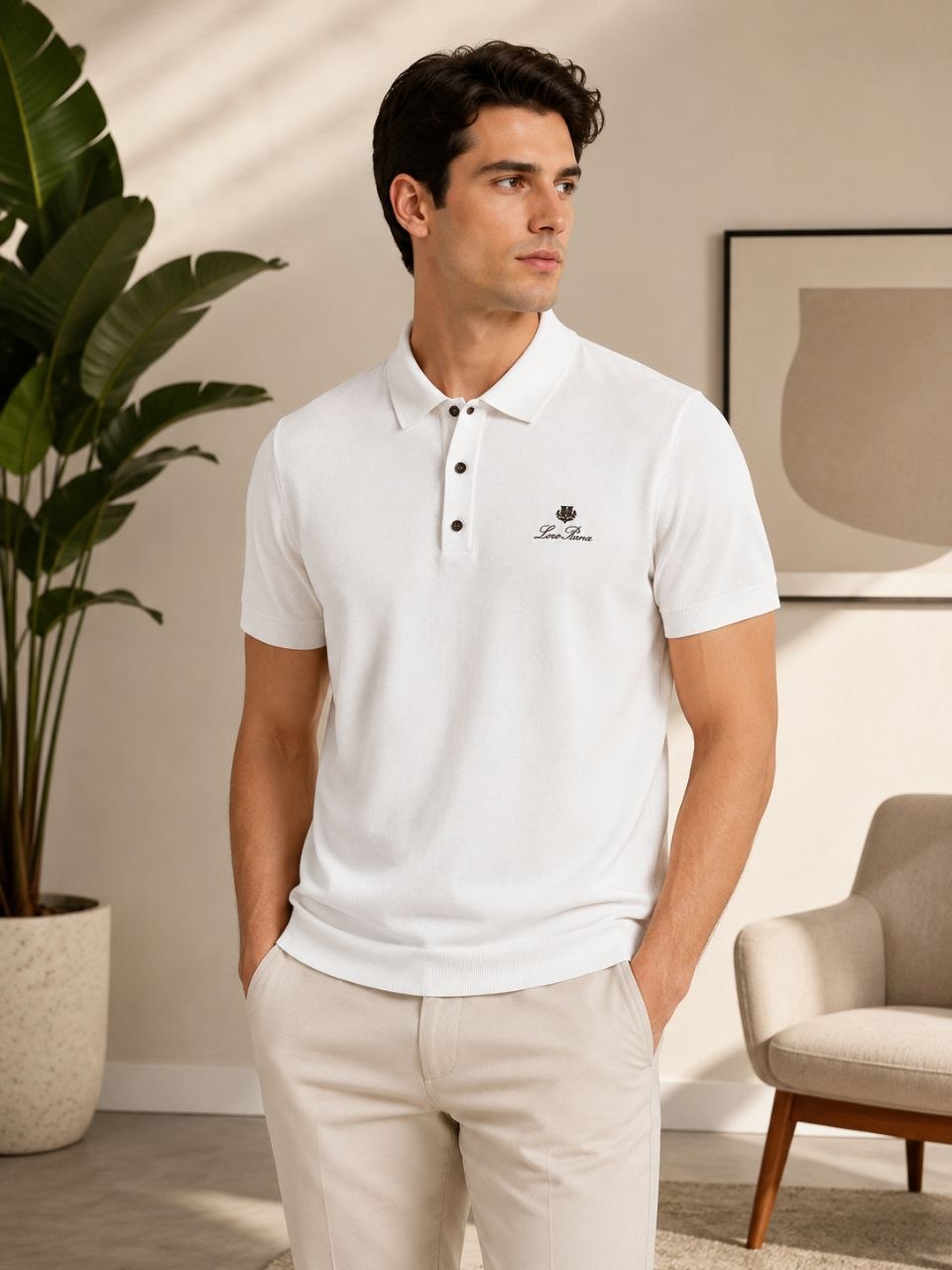 Loro Piana White Polo T-Shirt