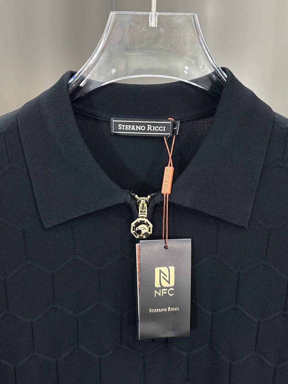 Stefano Ricci luxury black polo shirt