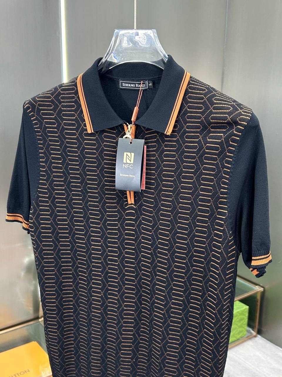 STEFANO RICCI | Signature Knit Polo** **Refined Texture. Timeless Sophistication
