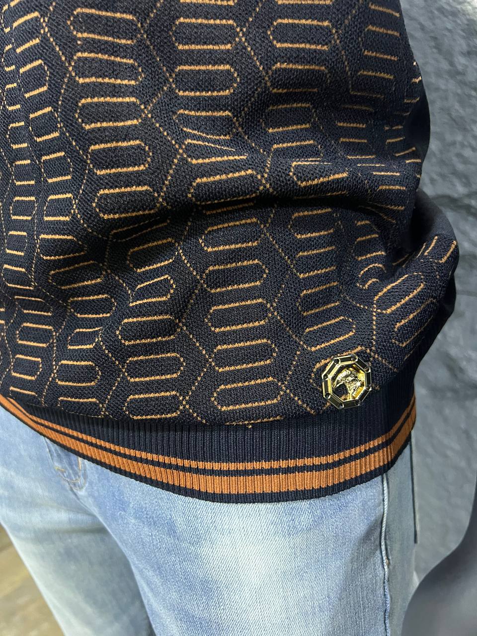 STEFANO RICCI | Signature Knit Polo** **Refined Texture. Timeless Sophistication