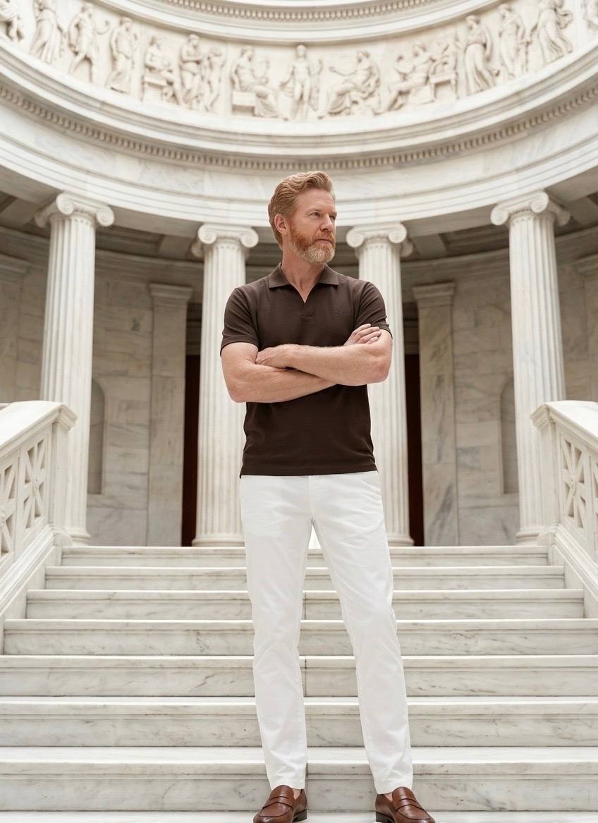 Loro Piana Open Collar Polo – Brown Edition