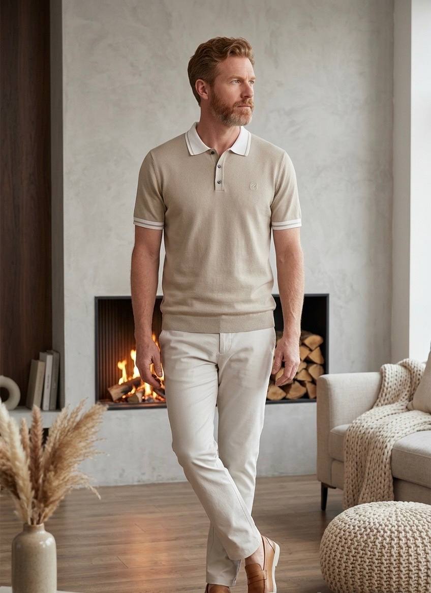 Zegna Premium Polo Shirt – Beige Edition