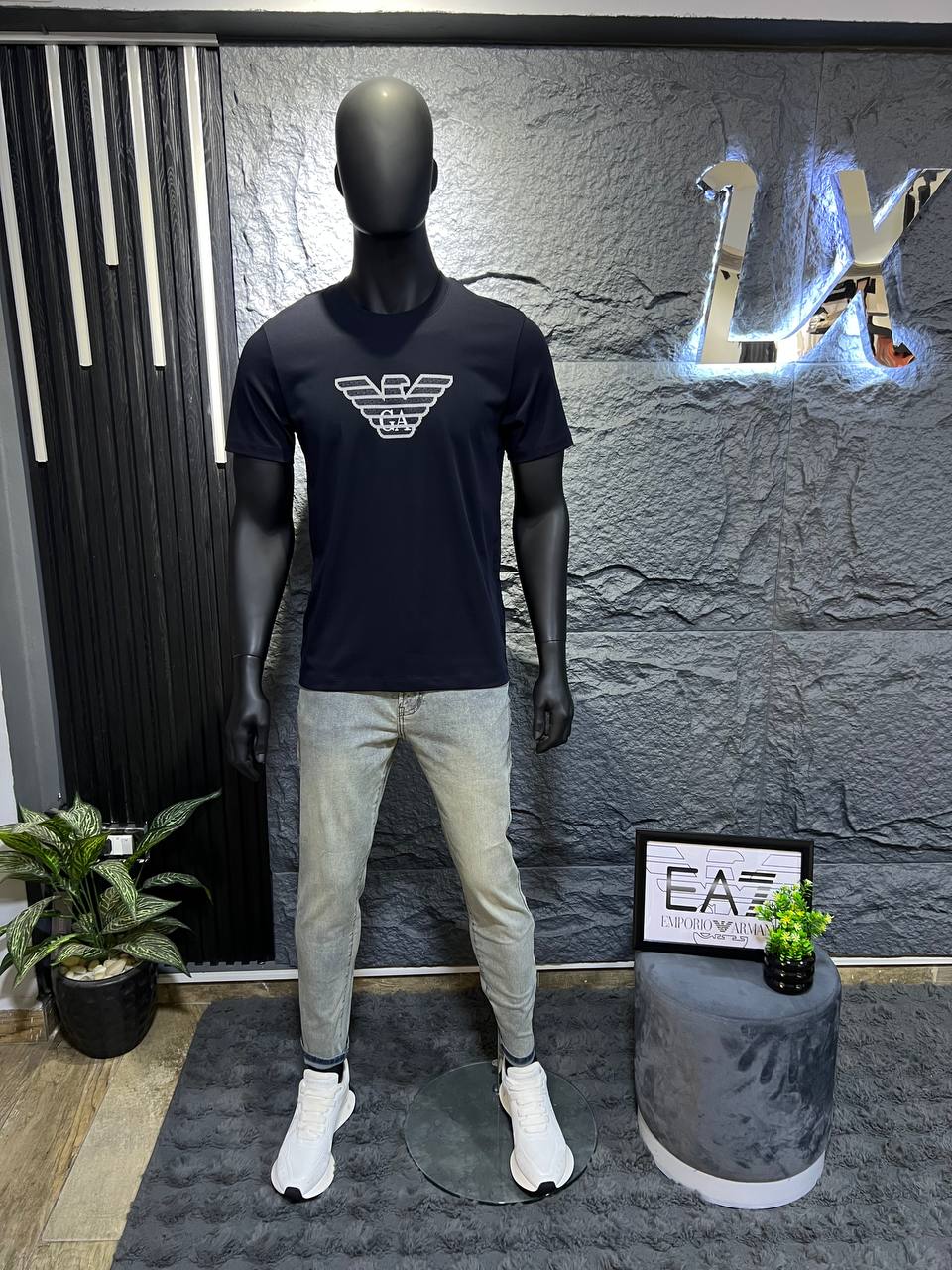 Emporio Armani Eagle Logo T-Shirt – Navy | Premium Men's Cotton Crew Neck Tee