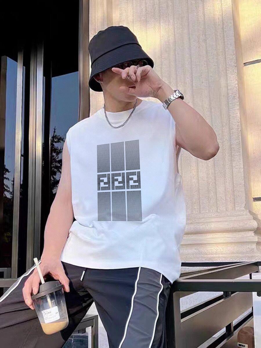 Fendi Sleeveless T-Shirt – Black & White Edition