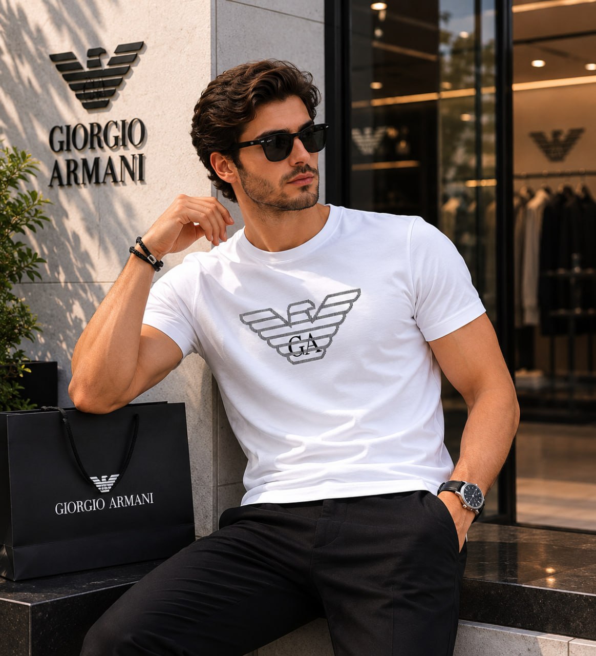 Emporio Armani Milano White T-Shirt