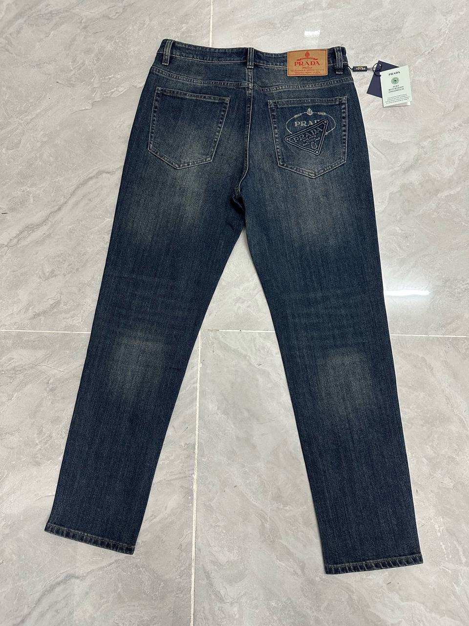 Prada Washed Denim Jeans – Dark Blue