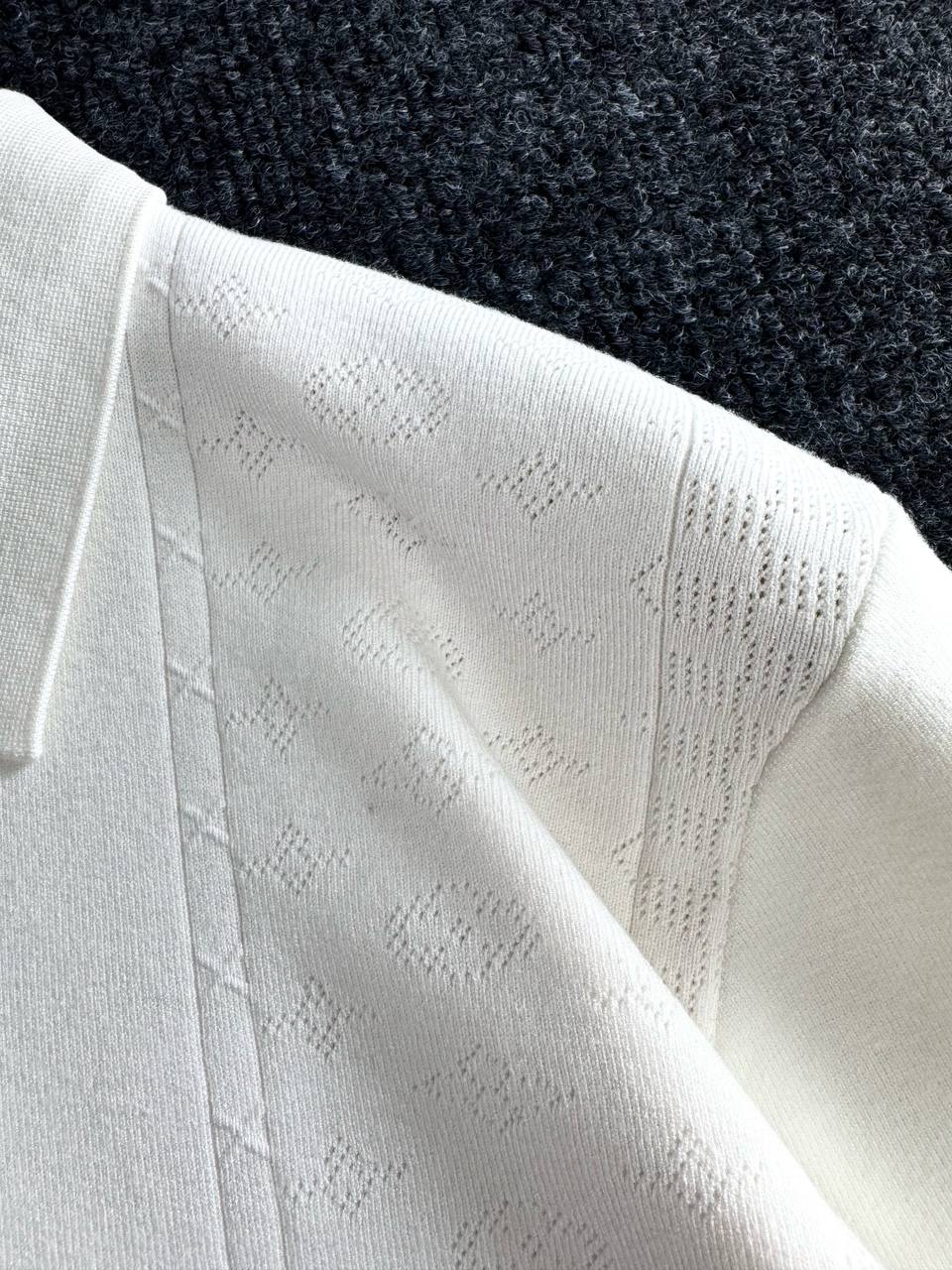 Louis Vuitton White Knit Polo T-Shirt