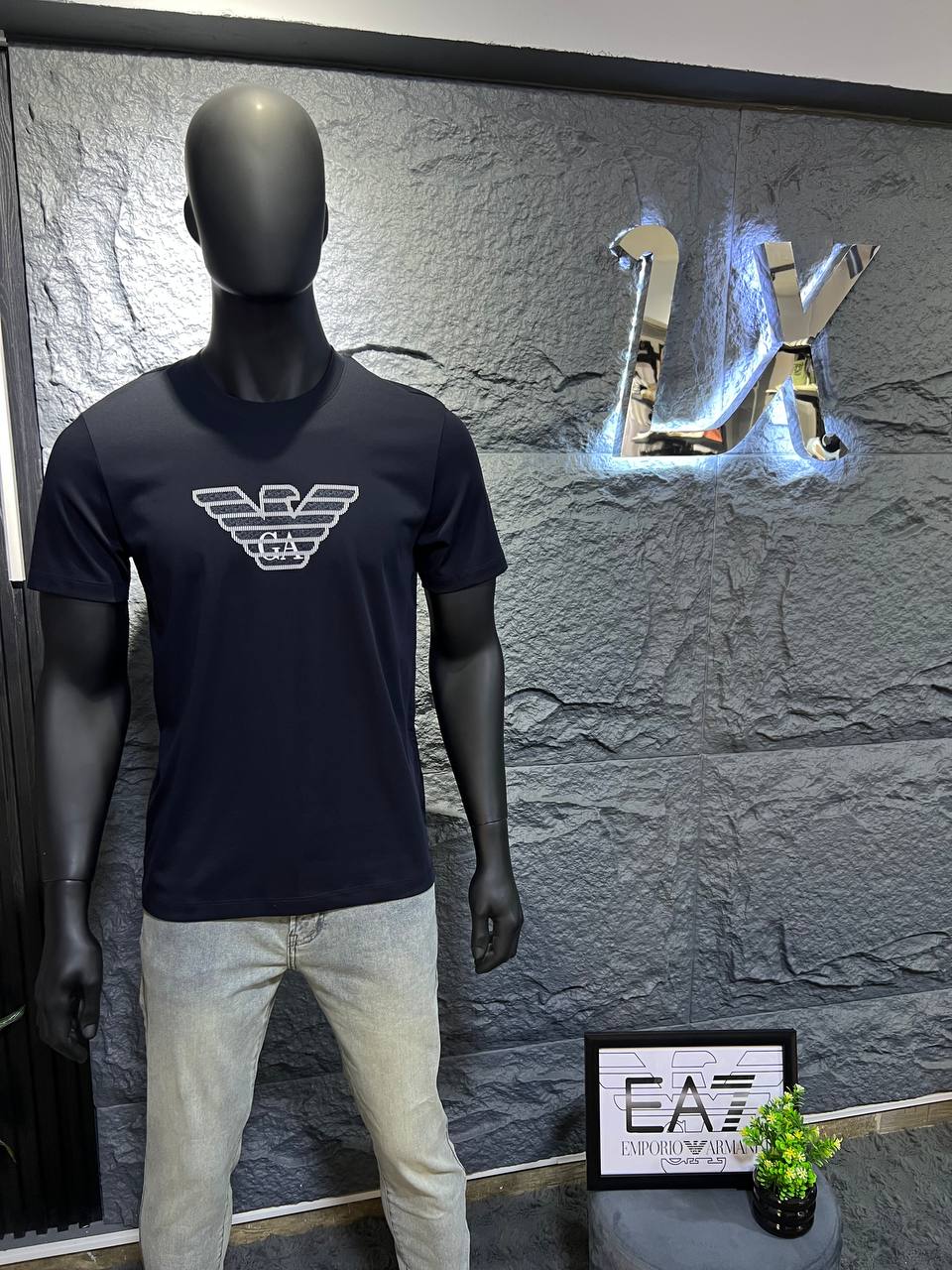 Emporio Armani Eagle Logo T-Shirt – Navy | Premium Men's Cotton Crew Neck Tee