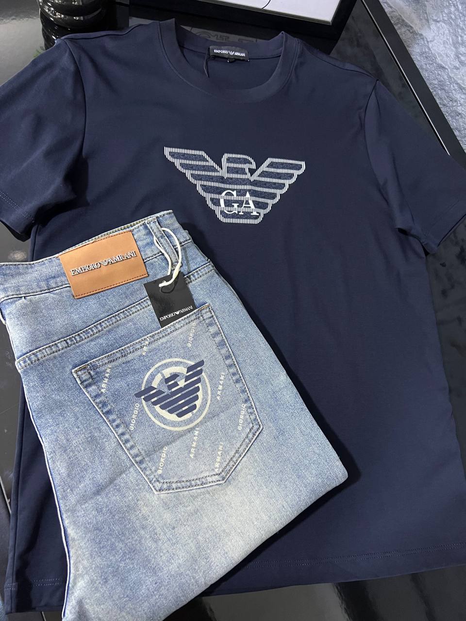 Emporio Armani Eagle Logo T-Shirt – Navy | Premium Men's Cotton Crew Neck Tee