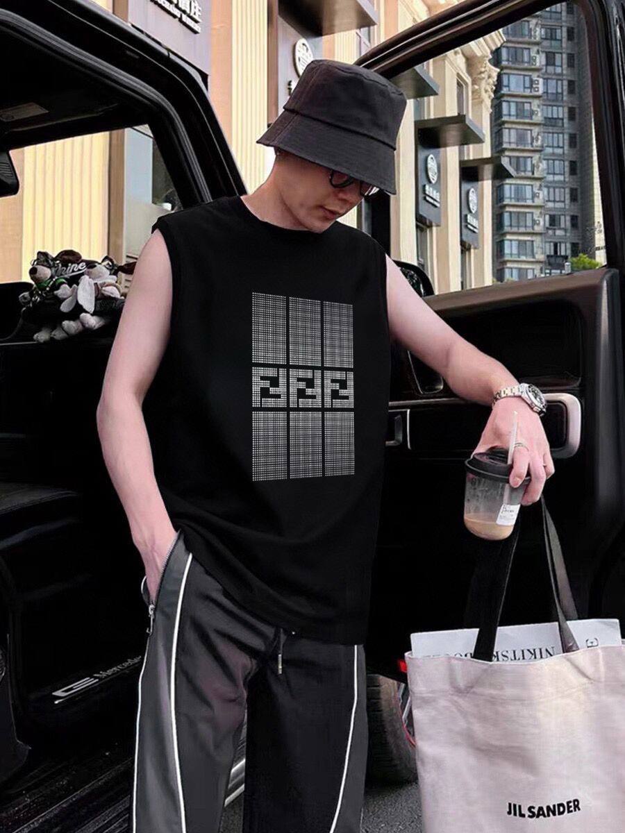Fendi Sleeveless T-Shirt – Black & White Edition