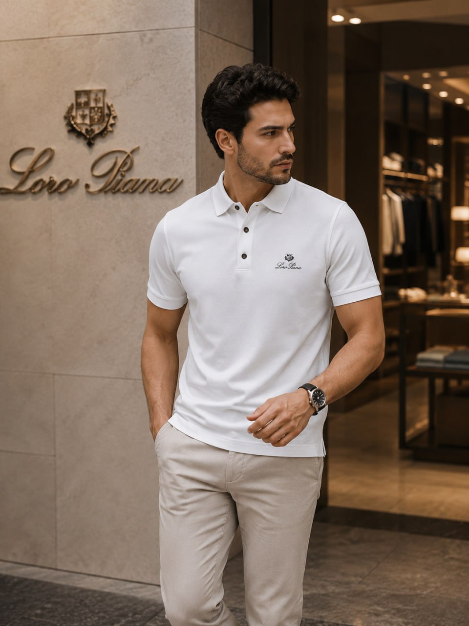 Loro Piana White Polo T-Shirt