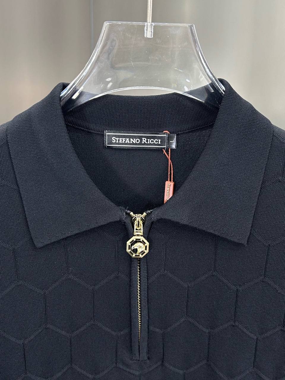 Stefano Ricci luxury black polo shirt