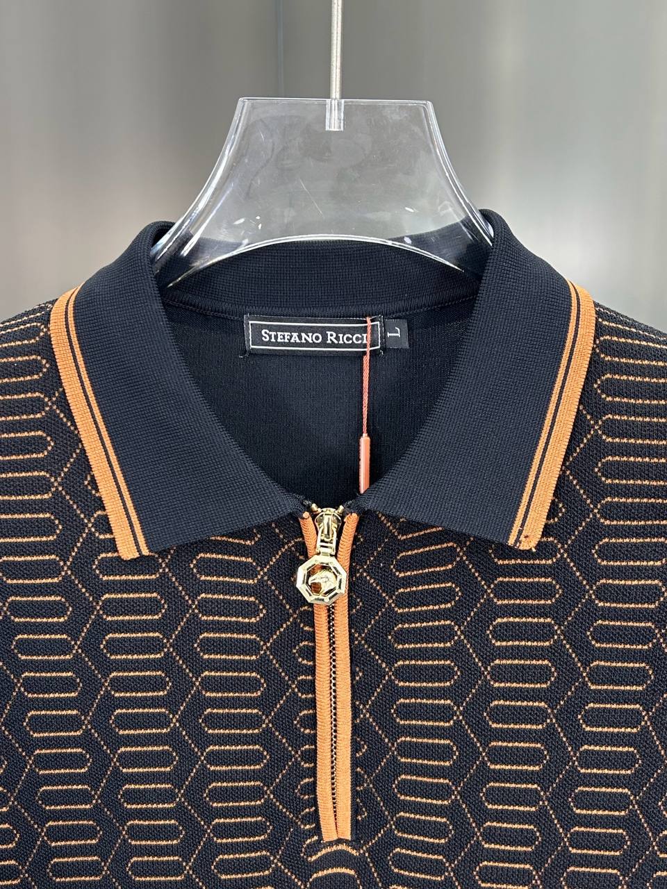 STEFANO RICCI | Signature Knit Polo** **Refined Texture. Timeless Sophistication
