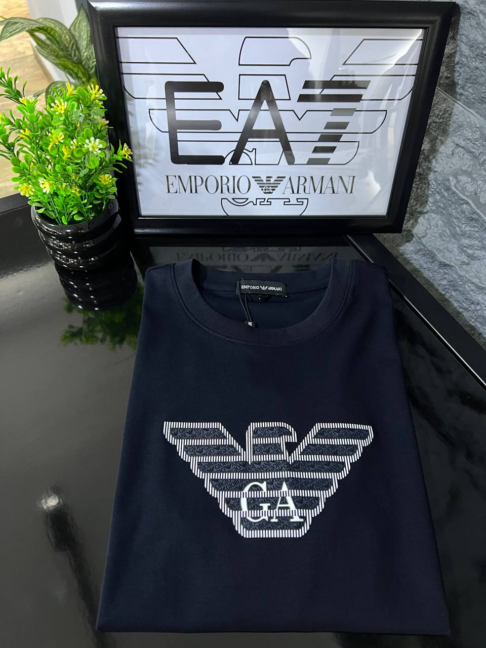 Emporio Armani Eagle Logo T-Shirt – Navy | Premium Men's Cotton Crew Neck Tee