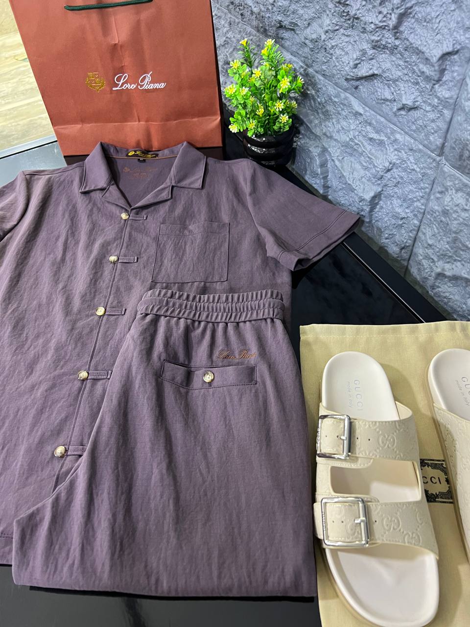 Loro Piana - Men's André Linen and Cotton Two-Piece Resort Set in Dusty Rose
