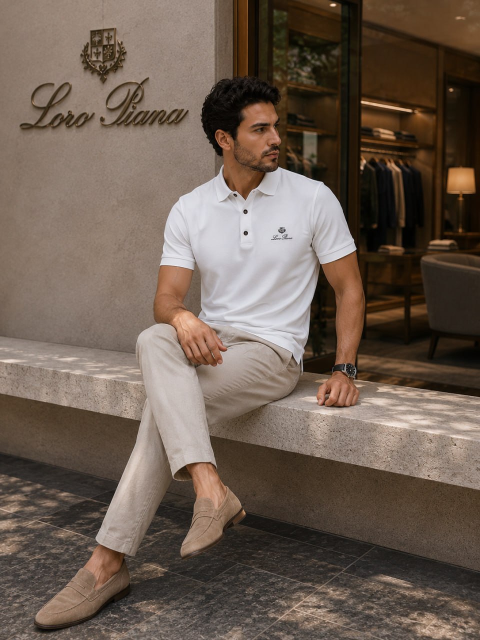 Loro Piana White Polo T-Shirt