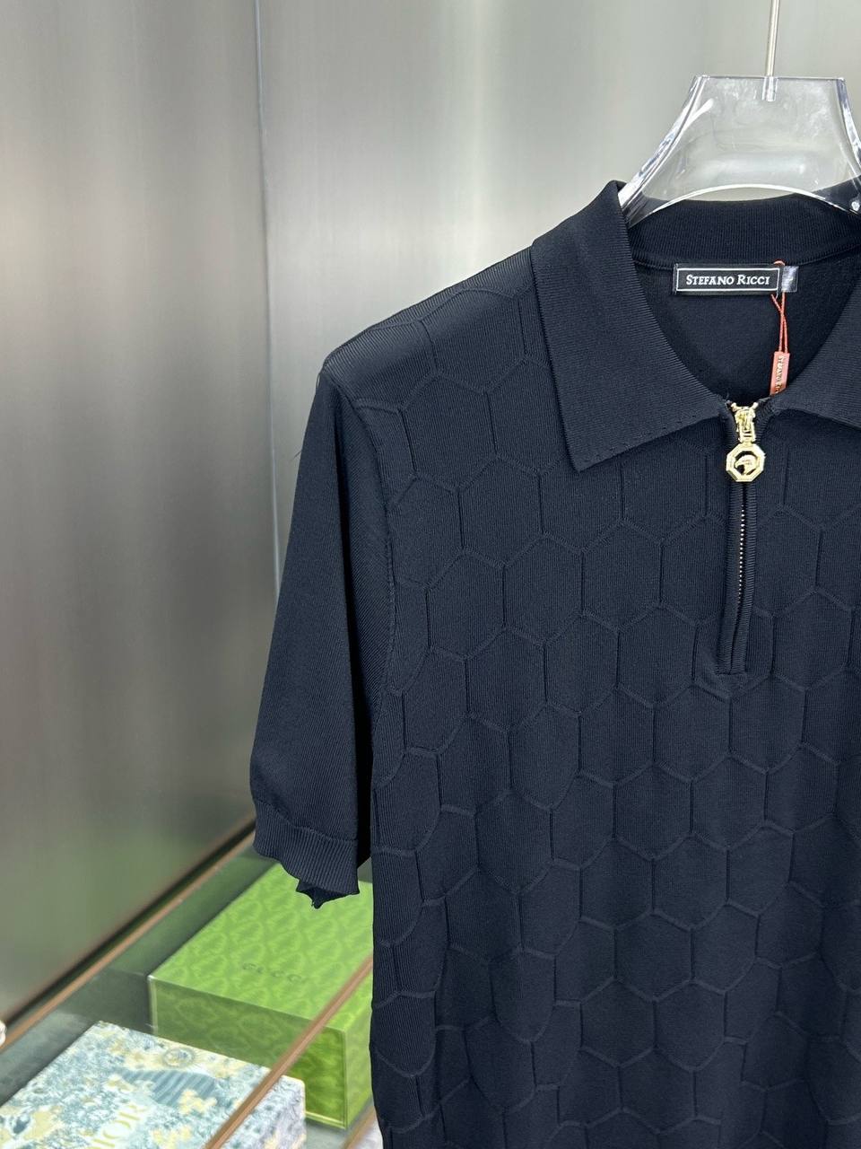 Stefano Ricci luxury black polo shirt