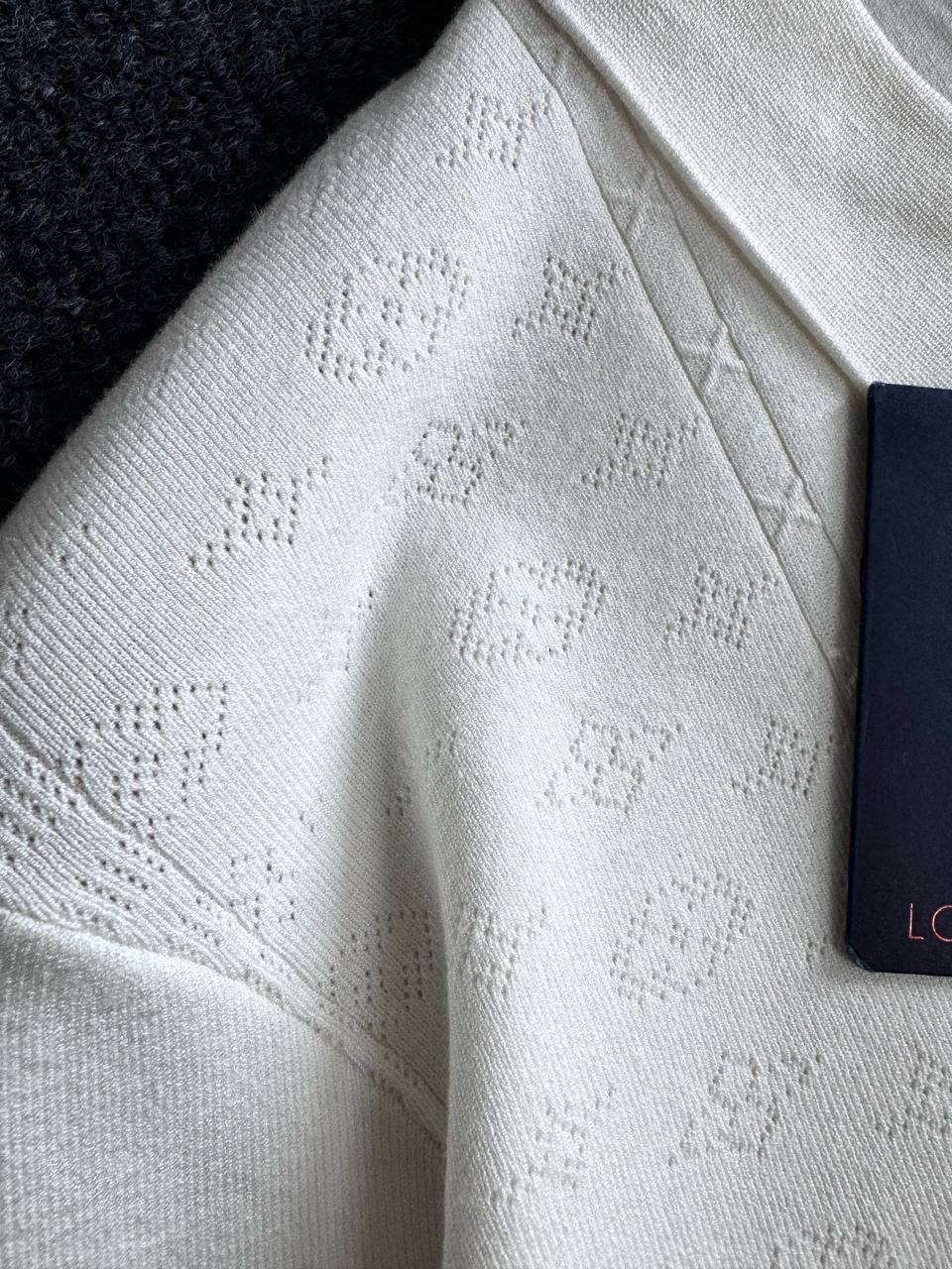 Louis Vuitton White Knit Polo T-Shirt