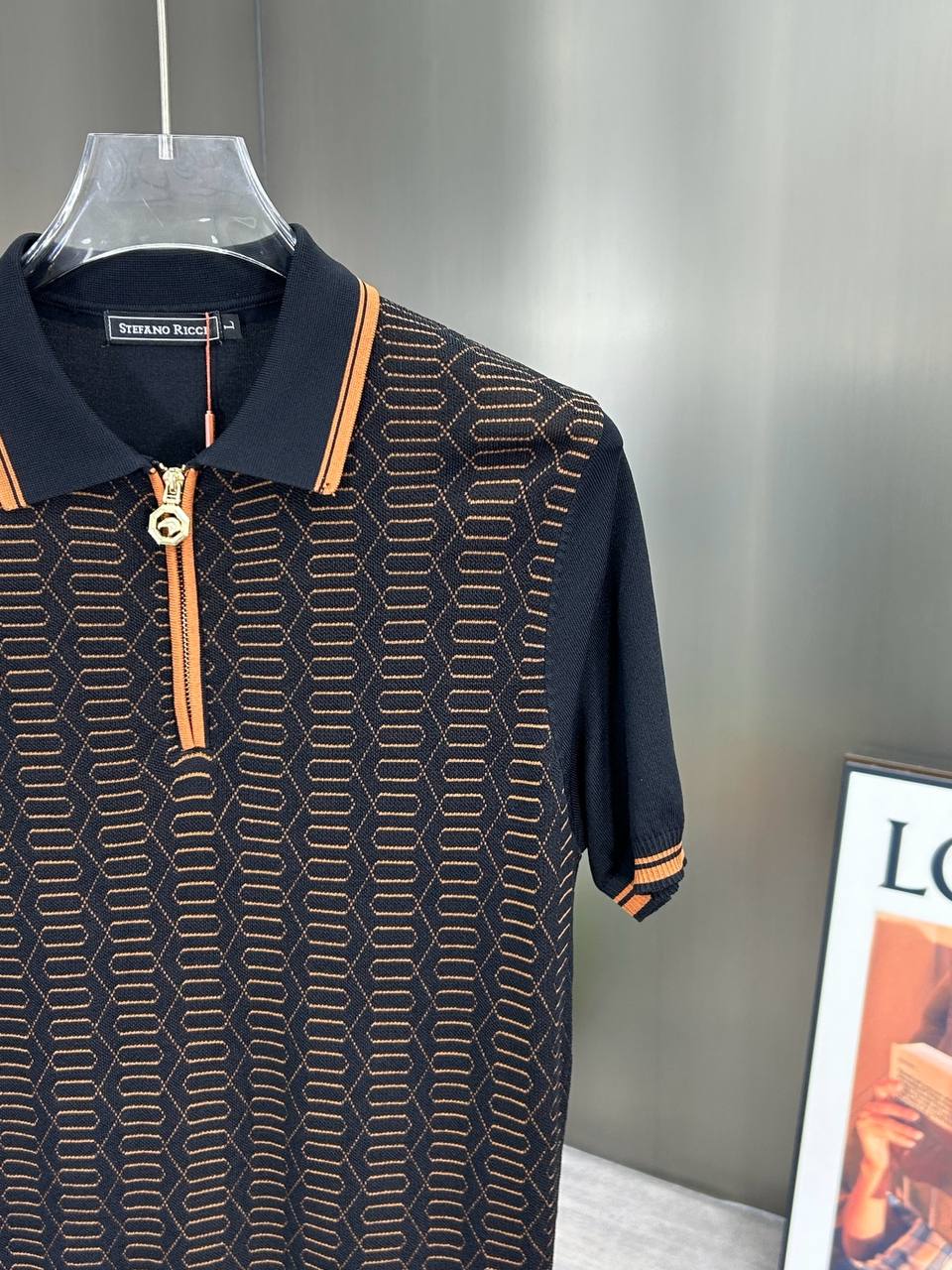 STEFANO RICCI | Signature Knit Polo** **Refined Texture. Timeless Sophistication