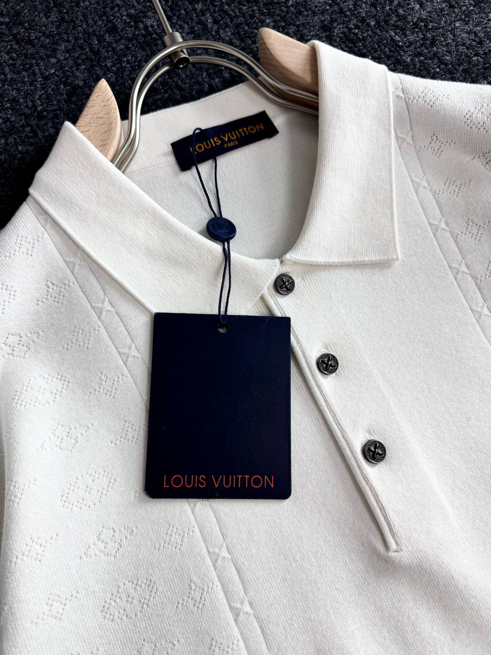 Louis Vuitton White Knit Polo T-Shirt