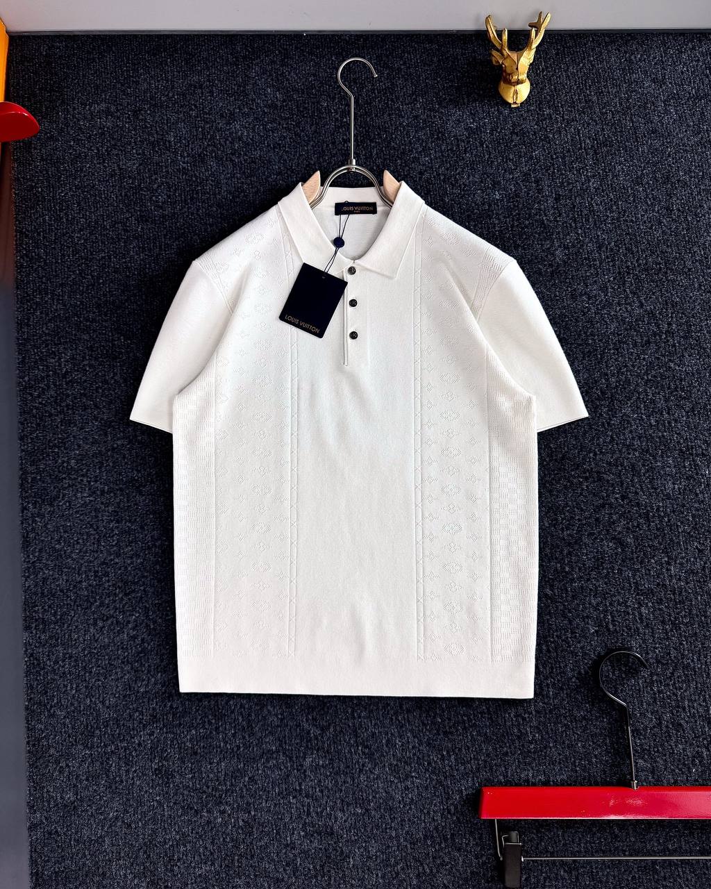 Louis Vuitton White Knit Polo T-Shirt