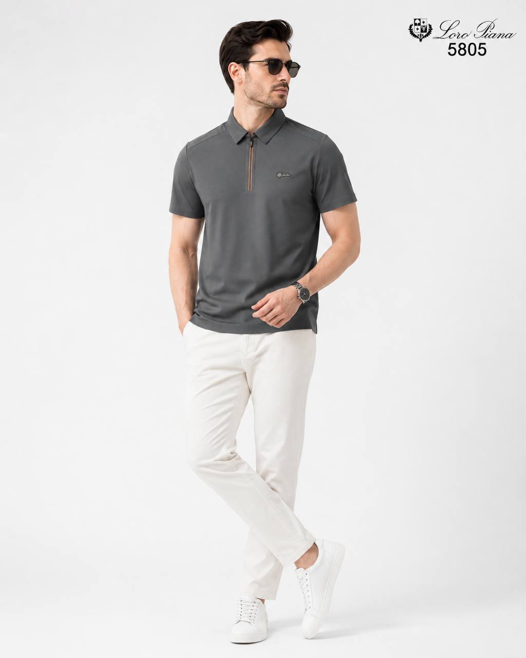 Loro Piana Gray Polo T-Shirt